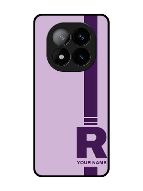 Custom Redmi Note 14 Pro Plus 5G Custom Glass Phone CaseSimple Dual Tone Stripe With Name Design