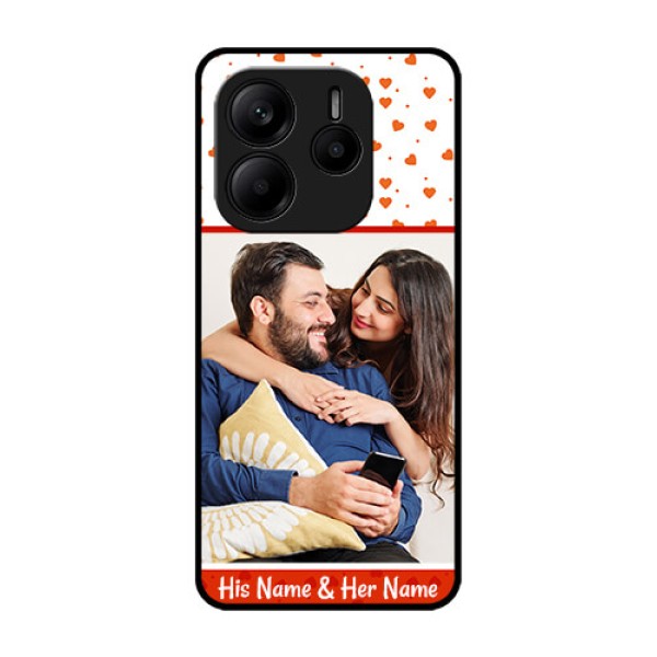 Redmi Note 14 SE 5G Custom Glass Phone Case - Orange Love Symbol Design Redmi Note 14 SE 5G Custom Glass Phone Case - Orange Love Symbol Design