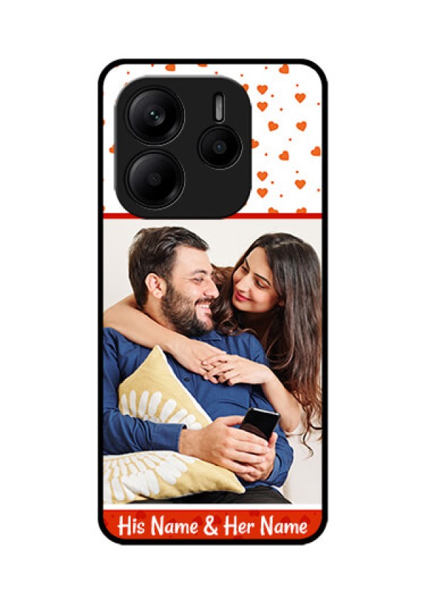 Redmi Note 14 SE 5G Custom Glass Phone Case - Orange Love Symbol Design