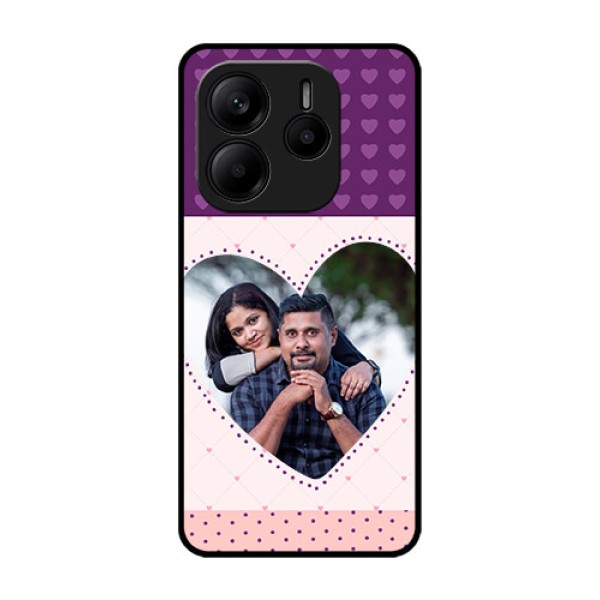 Redmi Note 14 SE 5G Custom Glass Phone Case - Violet Love Dots Design Redmi Note 14 SE 5G Custom Glass Phone Case - Violet Love Dots Design