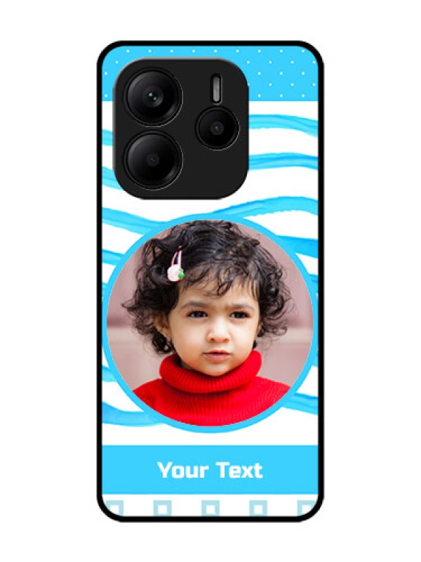 Custom Redmi Note 14 SE 5G Custom Glass Phone Case - Simple Blue Case Design