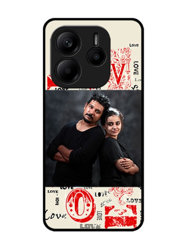 Custom Redmi Note 14 SE 5G Custom Glass Phone Case - Trendy Love Design Case