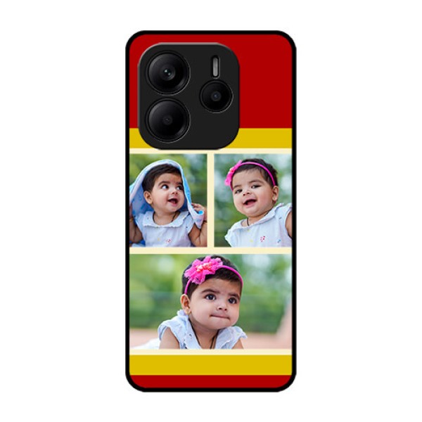 Redmi Note 14 SE 5G Custom Glass Phone Case - Multiple Pic Upload Design Redmi Note 14 SE 5G Custom Glass Phone Case - Multiple Pic Upload Design