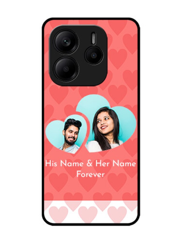 Custom Redmi Note 14 SE 5G Custom Glass Phone Case - Couple Pic Upload Design