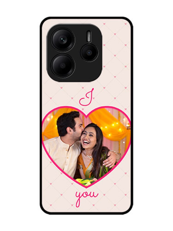 Custom Redmi Note 14 SE 5G Custom Glass Phone Case - Heart Shape Design