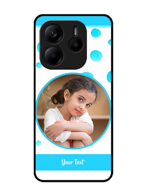 Custom Redmi Note 14 SE 5G Custom Glass Phone Case - Blue Bubbles Pattern Design