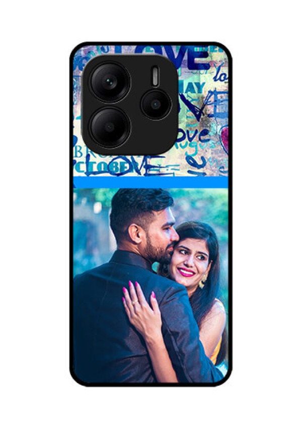 Redmi Note 14 SE 5G Custom Glass Phone Case - Colorful Love Design