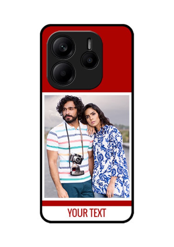Redmi Note 14 SE 5G Custom Glass Phone Case - Red Color Design