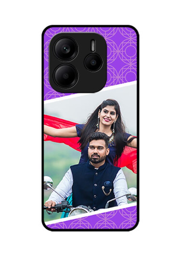 Redmi Note 14 SE 5G Custom Glass Phone Case - Violet Color Pattern Design