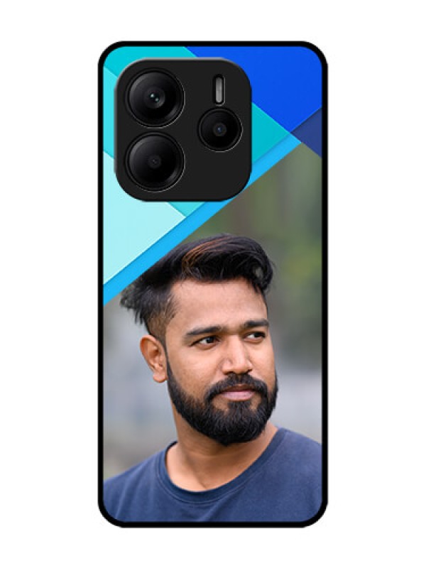 Custom Redmi Note 14 SE 5G Custom Glass Phone Case - Blue Pattern Design