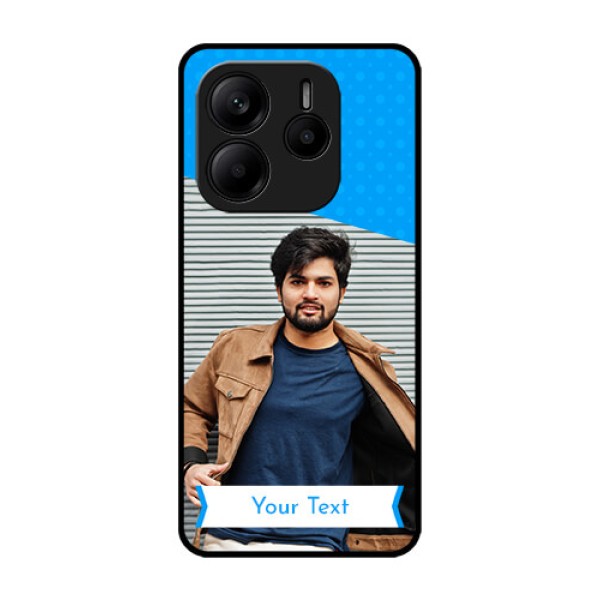Redmi Note 14 SE 5G Custom Glass Phone Case - Simple Blue Color Design Redmi Note 14 SE 5G Custom Glass Phone Case - Simple Blue Color Design