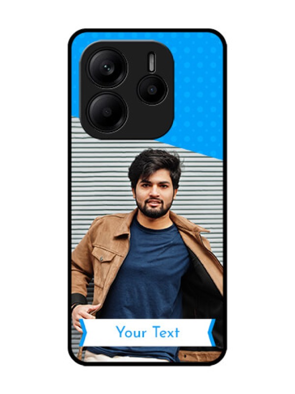 Custom Redmi Note 14 SE 5G Custom Glass Phone Case - Simple Blue Color Design