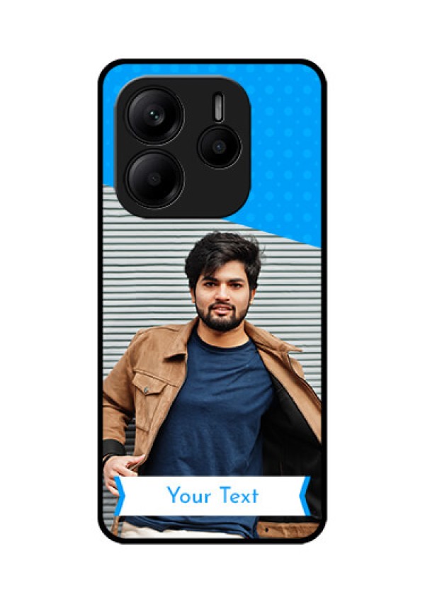 Redmi Note 14 SE 5G Custom Glass Phone Case - Simple Blue Color Design