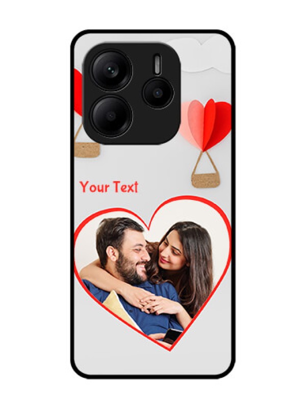 Custom Redmi Note 14 SE 5G Custom Glass Phone Case - Parachute Love Design