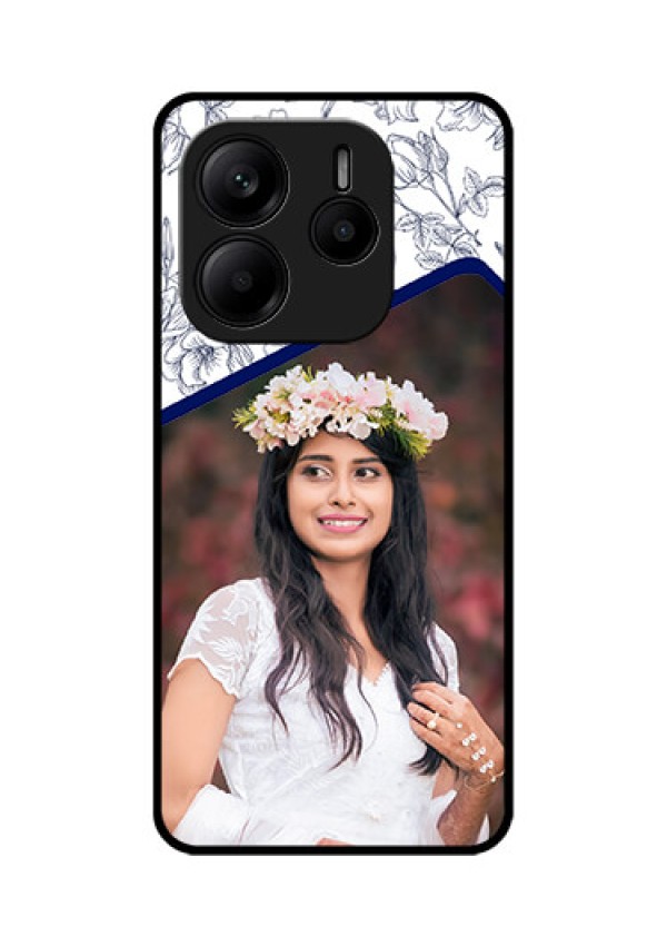 Redmi Note 14 SE 5G Custom Glass Phone Case - Classy Floral Design