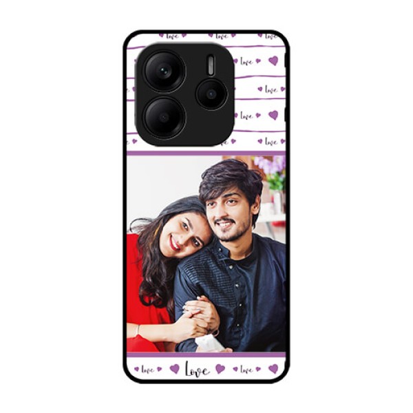 Redmi Note 14 SE 5G Custom Glass Phone Case - Couples Heart Design Redmi Note 14 SE 5G Custom Glass Phone Case - Couples Heart Design