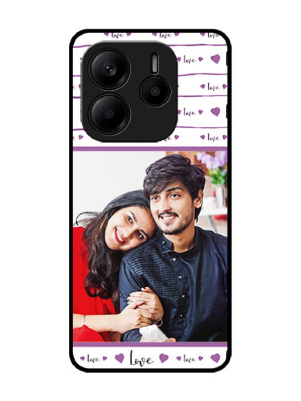 Custom Redmi Note 14 SE 5G Custom Glass Phone Case - Couples Heart Design