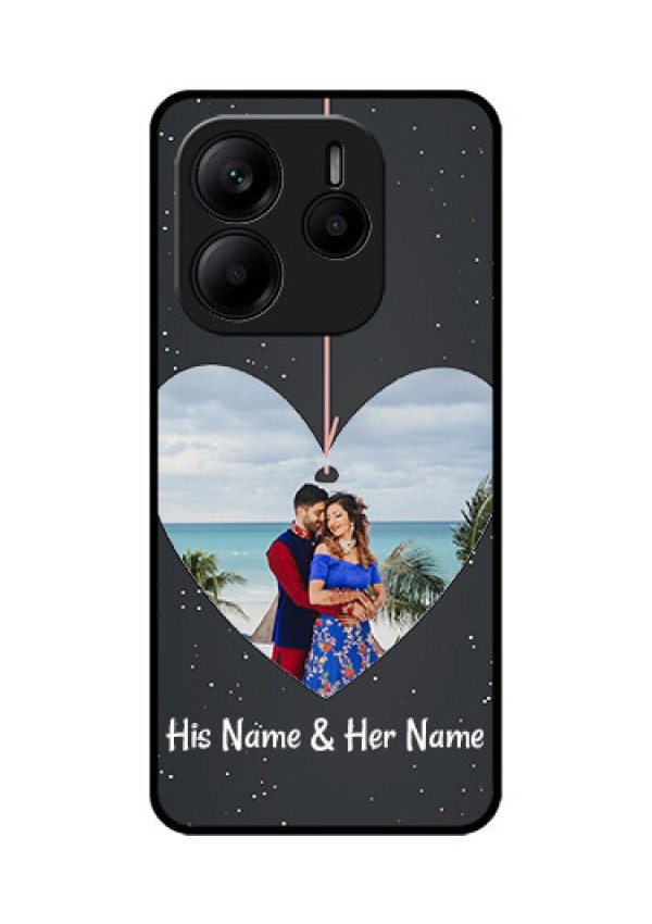 Redmi Note 14 SE 5G Custom Glass Phone Case - Hanging Heart Design