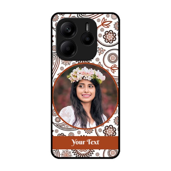 Redmi Note 14 SE 5G Custom Glass Phone Case - Abstract Flower Design