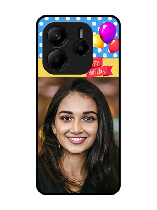 Custom Redmi Note 14 SE 5G Custom Glass Phone Case - Happy Birthday Design