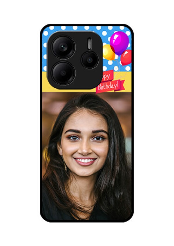Redmi Note 14 SE 5G Custom Glass Phone Case - Happy Birthday Design