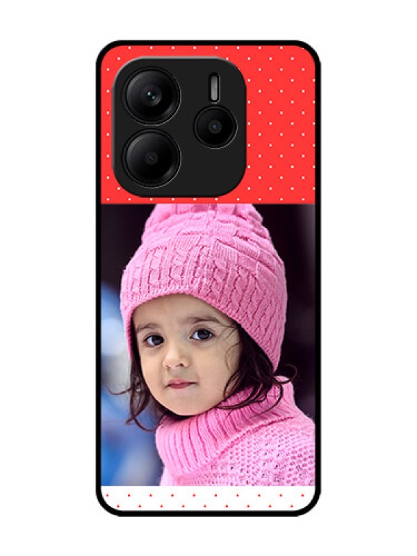 Custom Redmi Note 14 SE 5G Custom Glass Phone Case - Red Pattern Design