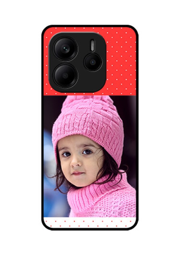 Redmi Note 14 SE 5G Custom Glass Phone Case - Red Pattern Design