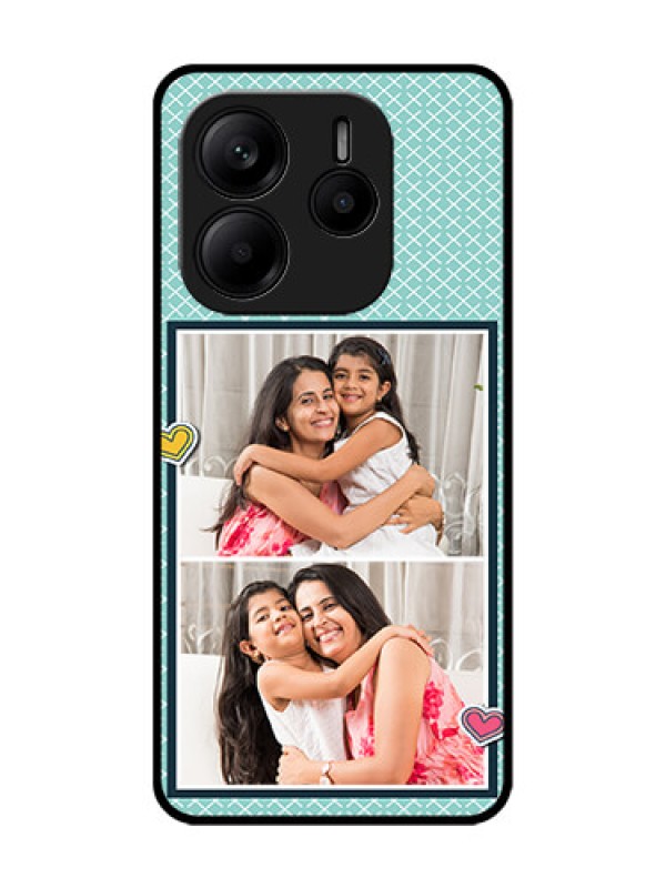 Custom Redmi Note 14 SE 5G Custom Glass Phone Case - 2 Image Holder With Pattern Design