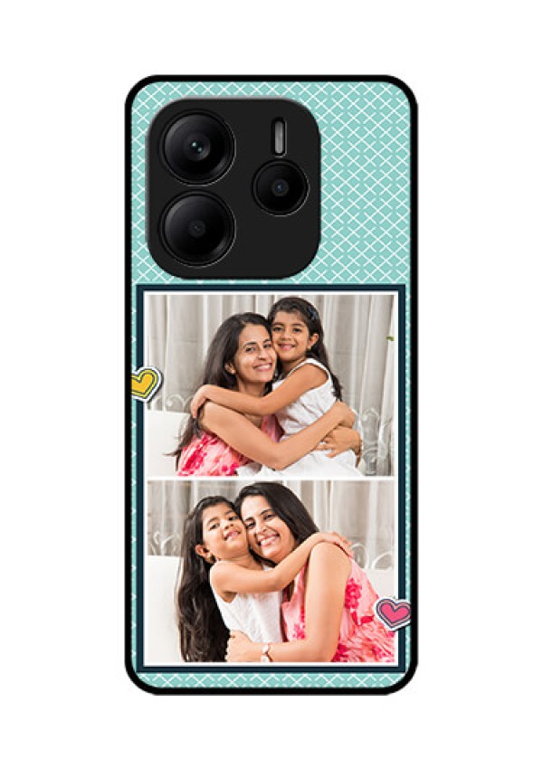 Redmi Note 14 SE 5G Custom Glass Phone Case - 2 Image Holder With Pattern Design