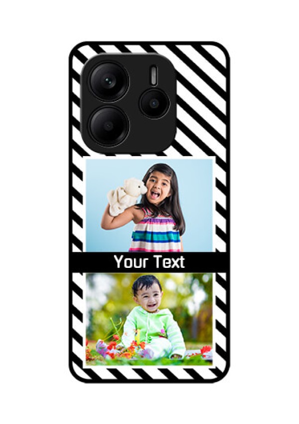 Redmi Note 14 SE 5G Custom Glass Phone Case - Black And White Stripes Design