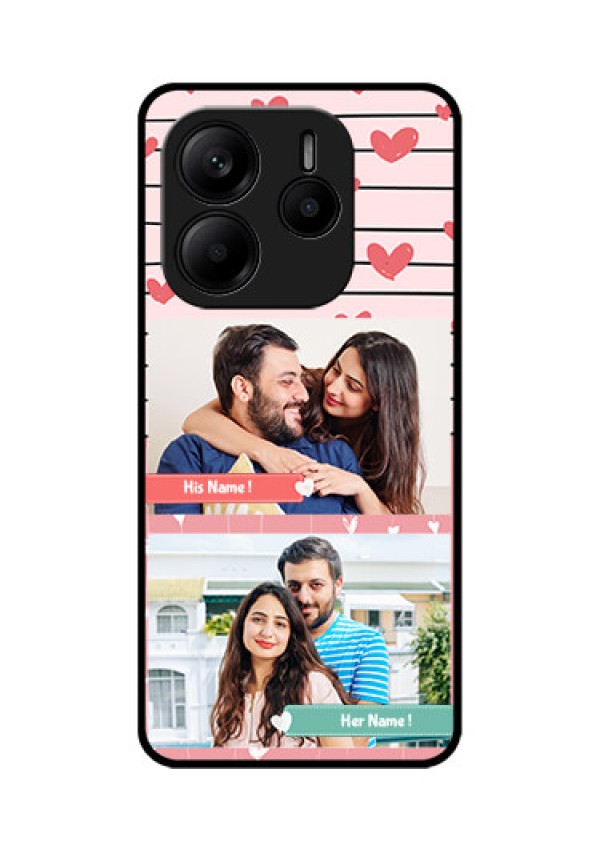 Redmi Note 14 SE 5G Custom Glass Phone Case - Photo With Heart Design