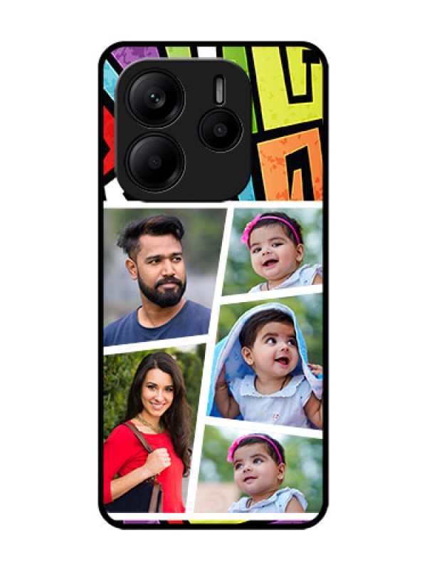 Custom Redmi Note 14 SE 5G Custom Glass Phone Case - Graffiti Pattern Design