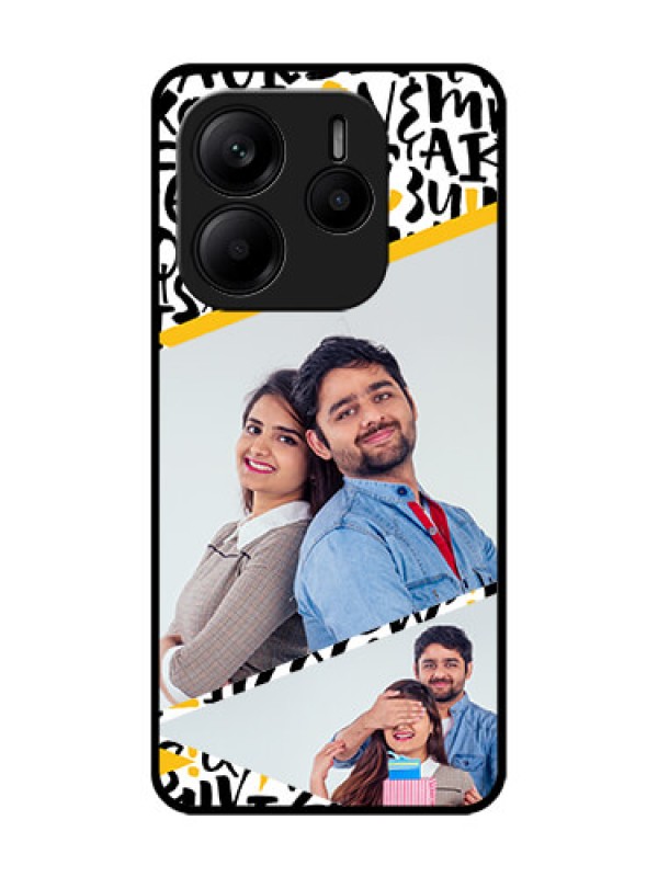 Custom Redmi Note 14 SE 5G Custom Glass Phone Case - Letters Pattern Design