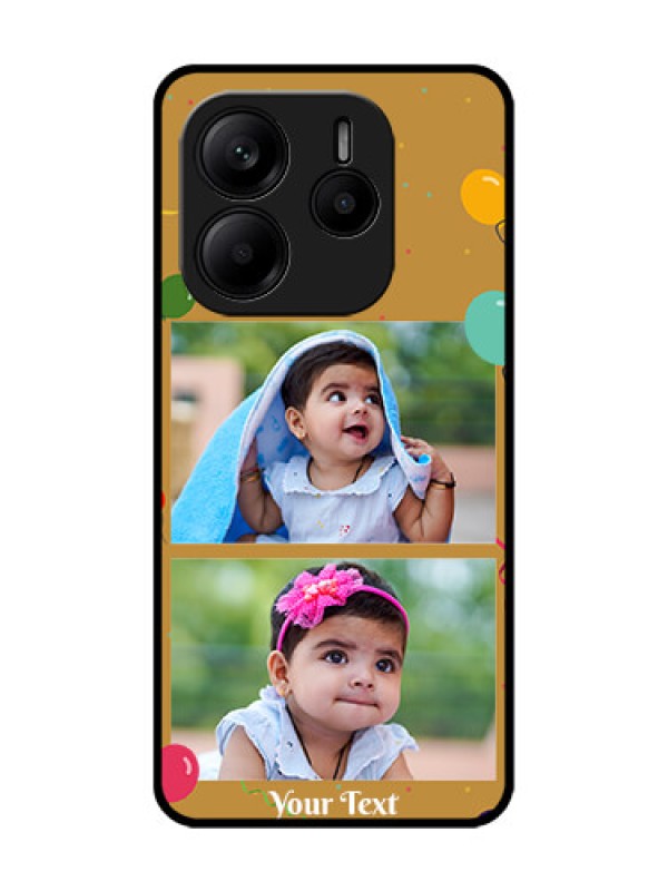 Custom Redmi Note 14 SE 5G Custom Glass Phone Case - Image Holder With Birthday Celebrations Design