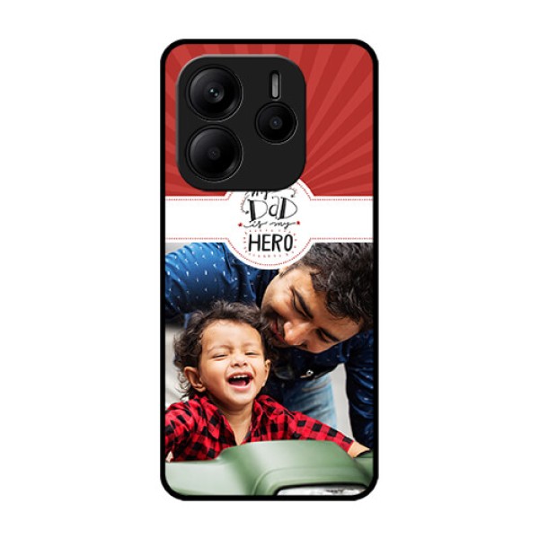Redmi Note 14 SE 5G Custom Glass Phone Case - My Dad Hero Design