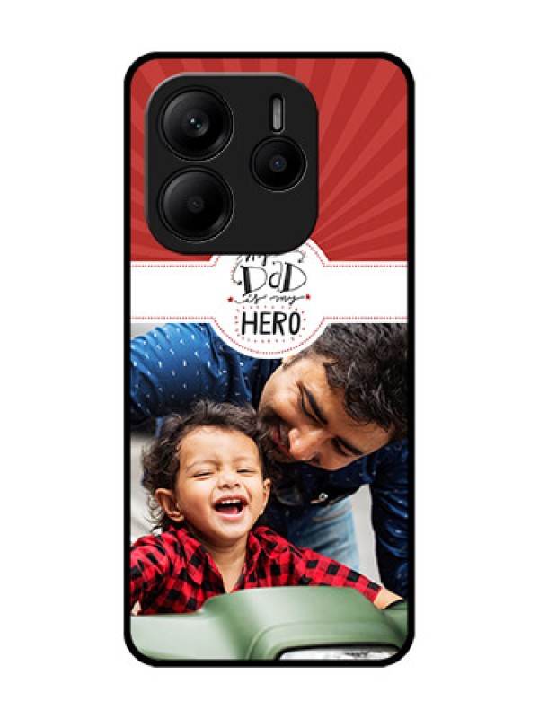 Custom Redmi Note 14 SE 5G Custom Glass Phone Case - My Dad Hero Design