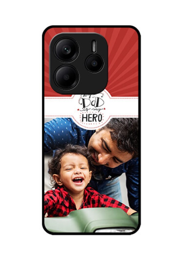 Redmi Note 14 SE 5G Custom Glass Phone Case - My Dad Hero Design