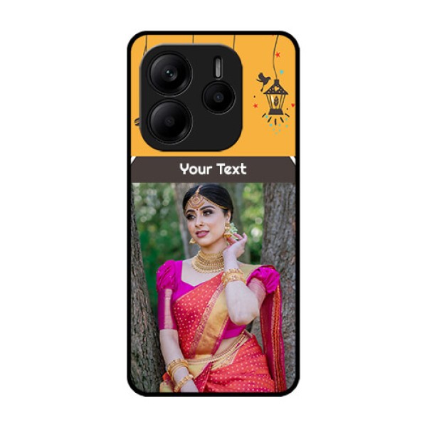 Redmi Note 14 SE 5G Custom Glass Phone Case - With Family Picture And Icons