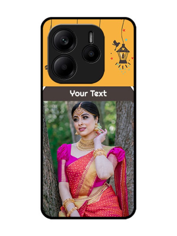 Custom Redmi Note 14 SE 5G Custom Glass Phone Case - With Family Picture And Icons