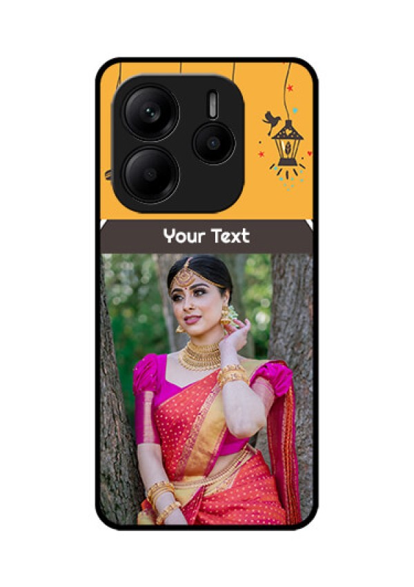 Redmi Note 14 SE 5G Custom Glass Phone Case - With Family Picture And Icons