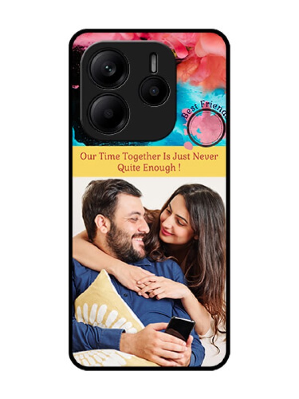 Custom Redmi Note 14 SE 5G Custom Glass Phone Case - Quote With Acrylic Painting Design