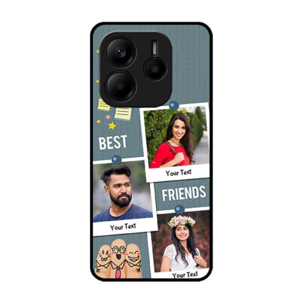 Redmi Note 14 SE 5G Custom Glass Phone Case - Sticky Frames And Friendship Design Redmi Note 14 SE 5G Custom Glass Phone Case - Sticky Frames And Friendship Design