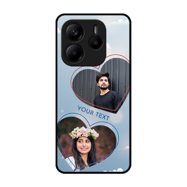 Redmi Note 14 SE 5G Custom Glass Phone Case - Blue Color Couple Design Redmi Note 14 SE 5G Custom Glass Phone Case - Blue Color Couple Design