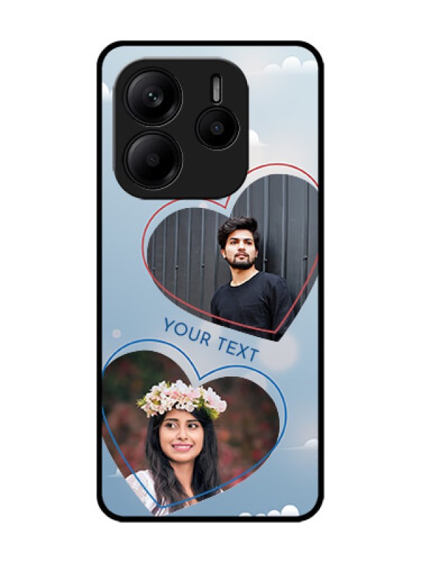 Custom Redmi Note 14 SE 5G Custom Glass Phone Case - Blue Color Couple Design