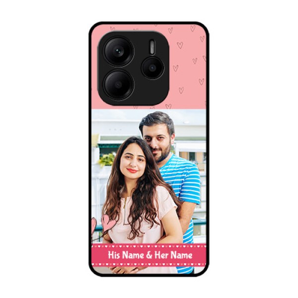 Redmi Note 14 SE 5G Custom Glass Phone Case - Love Design Peach Color Redmi Note 14 SE 5G Custom Glass Phone Case - Love Design Peach Color