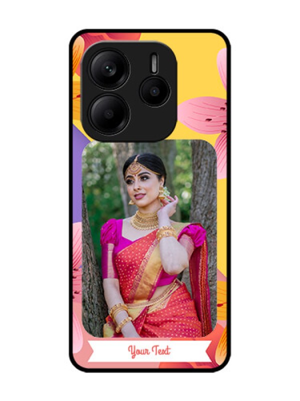 Custom Redmi Note 14 SE 5G Custom Glass Phone Case - 3 Image With Vintage Floral Design