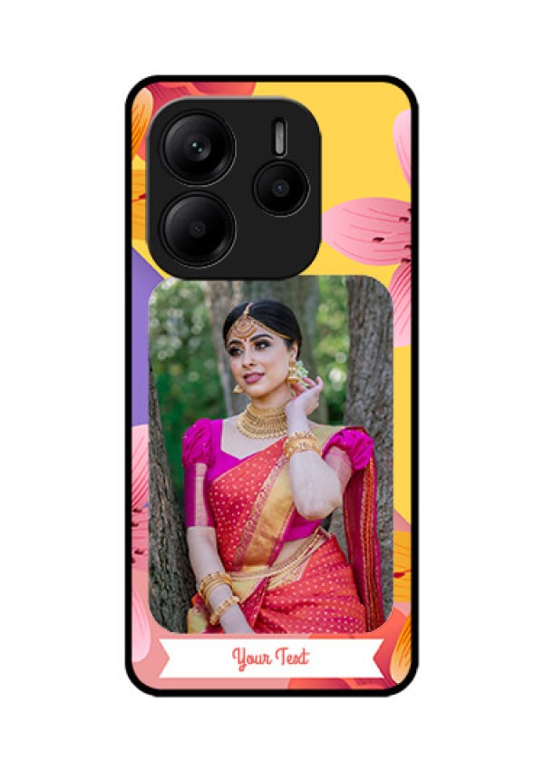 Redmi Note 14 SE 5G Custom Glass Phone Case - 3 Image With Vintage Floral Design
