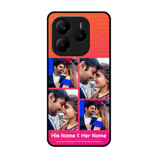 Redmi Note 14 SE 5G Custom Glass Phone Case - I Love You Pink Design