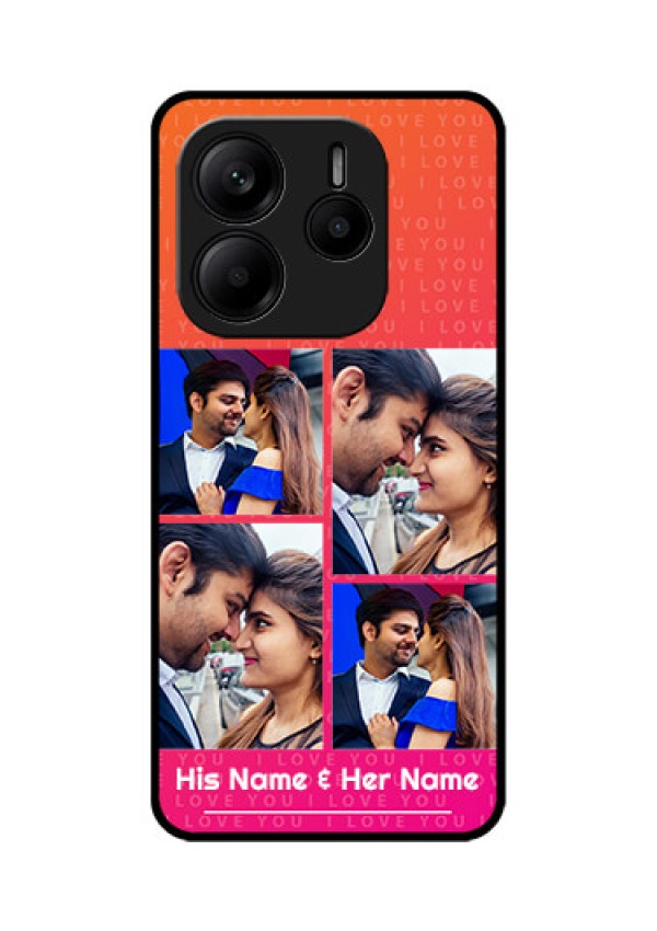 Redmi Note 14 SE 5G Custom Glass Phone Case - I Love You Pink Design