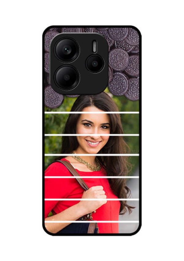 Redmi Note 14 SE 5G Custom Glass Phone Case - With Oreo Biscuit Design